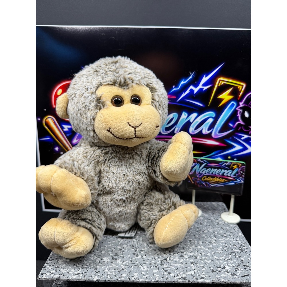 The Bear Factory Monkey Plush Grey Tan Stuffed Animal Vintage 2001 Jungle Toy